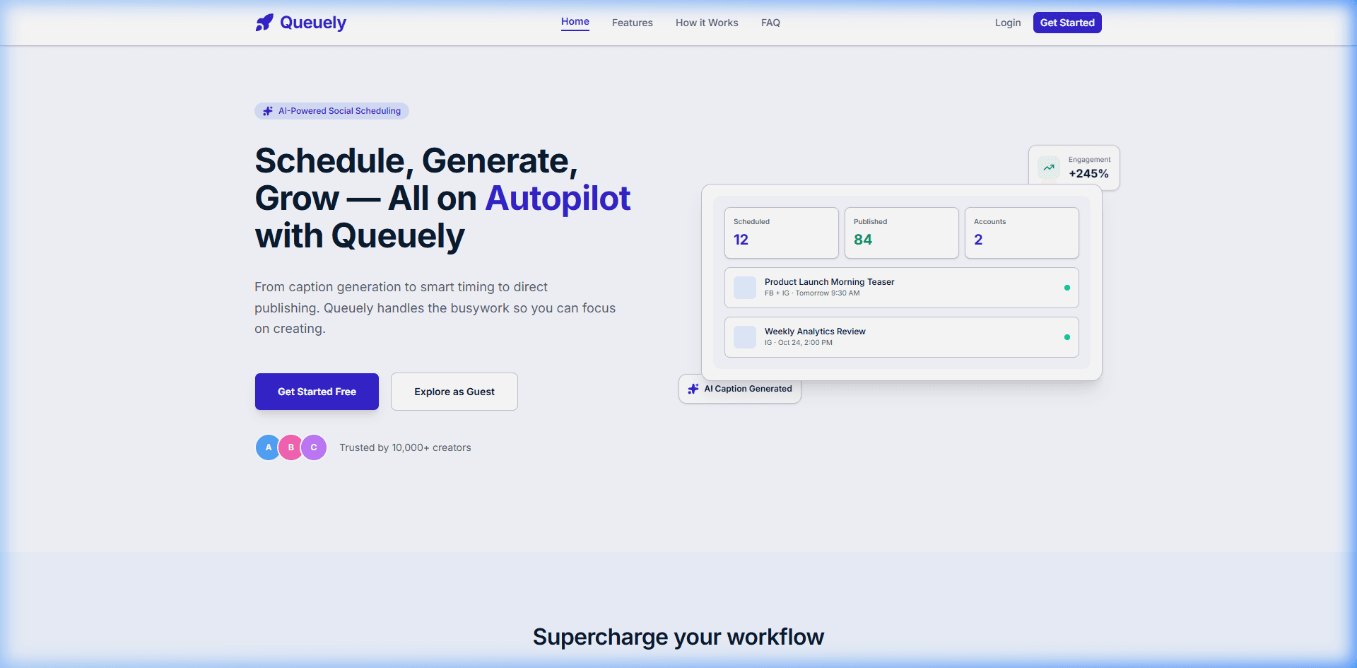 Queuely queue management platform dashboard